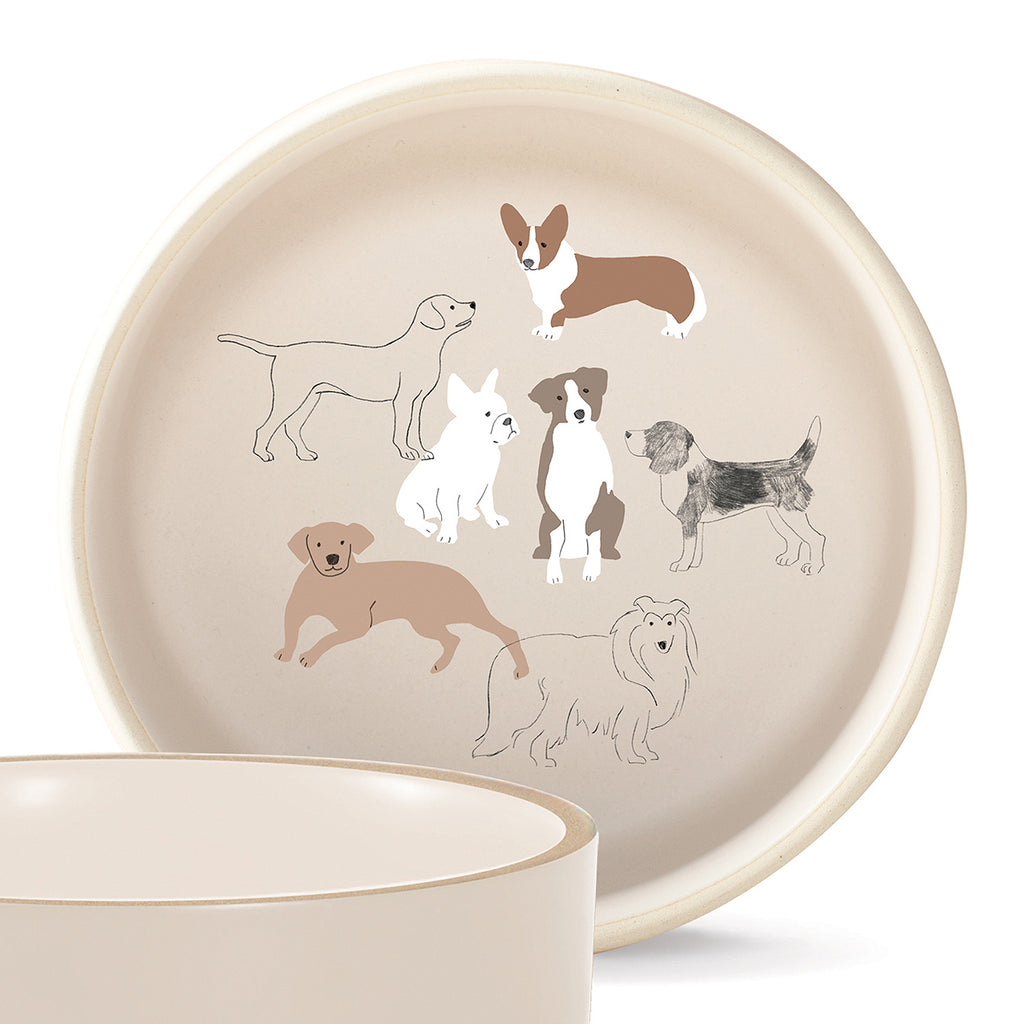 Pencil dogs medium pet bowl