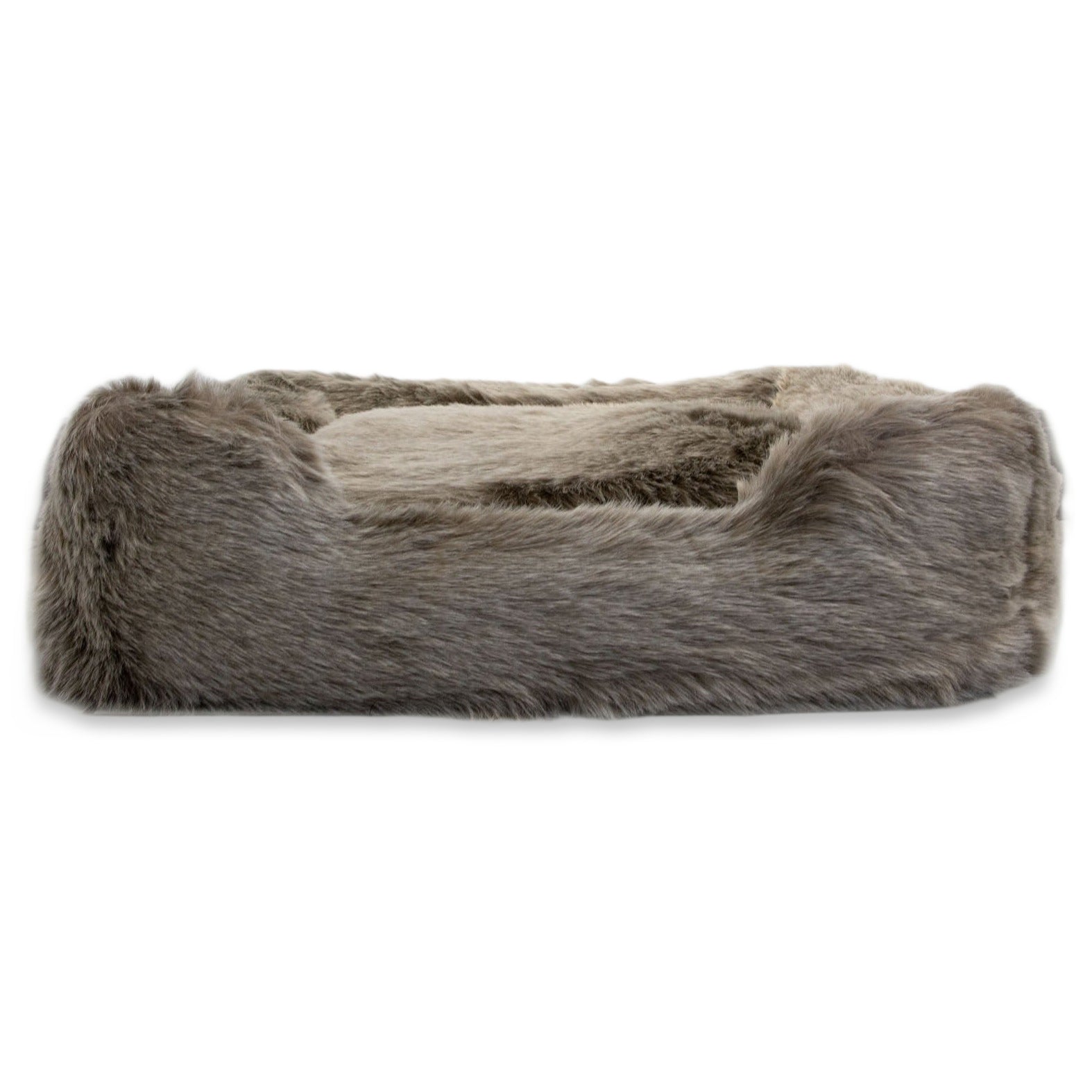 Maine square bed faux fur