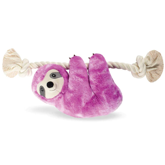 Purple sloth on a rope