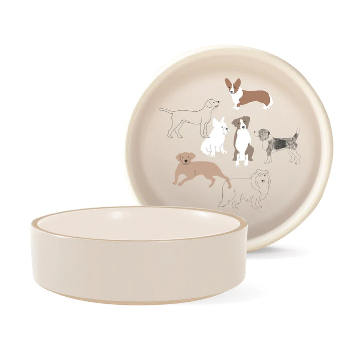 Pencil dogs medium pet bowl
