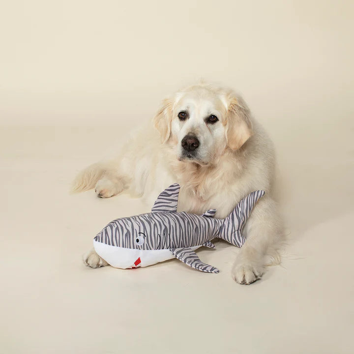 Large tiger shark dog toy