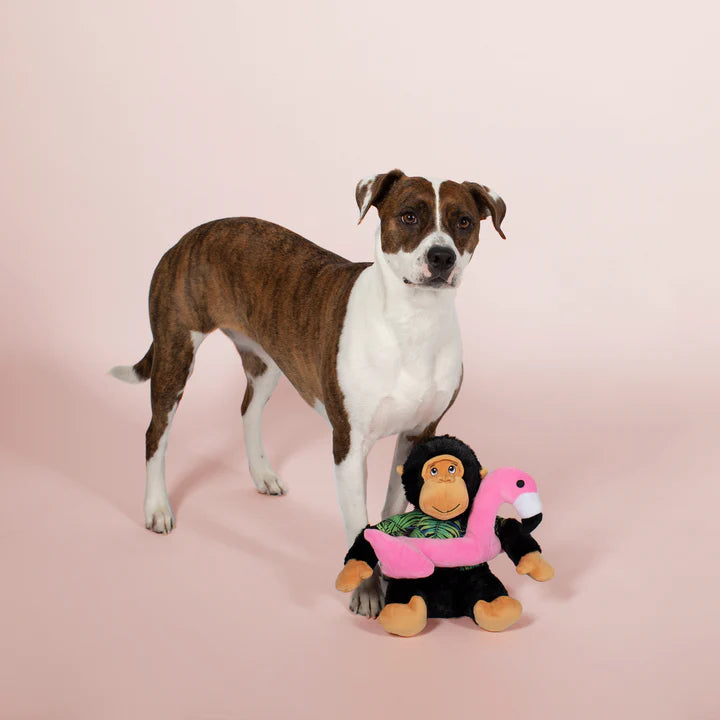 Large Gregory the Gorilla flamingo dog toy